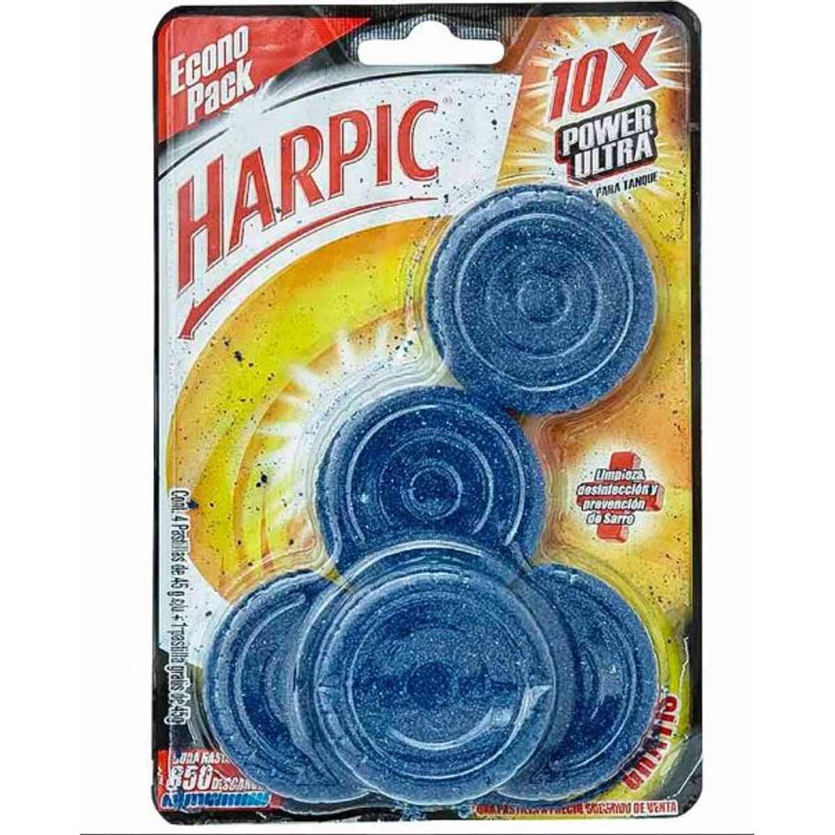 HARPIC - Desinfectante de Baño en Pastilla Harpic 10X Power Ultra Empaque 5 Und
