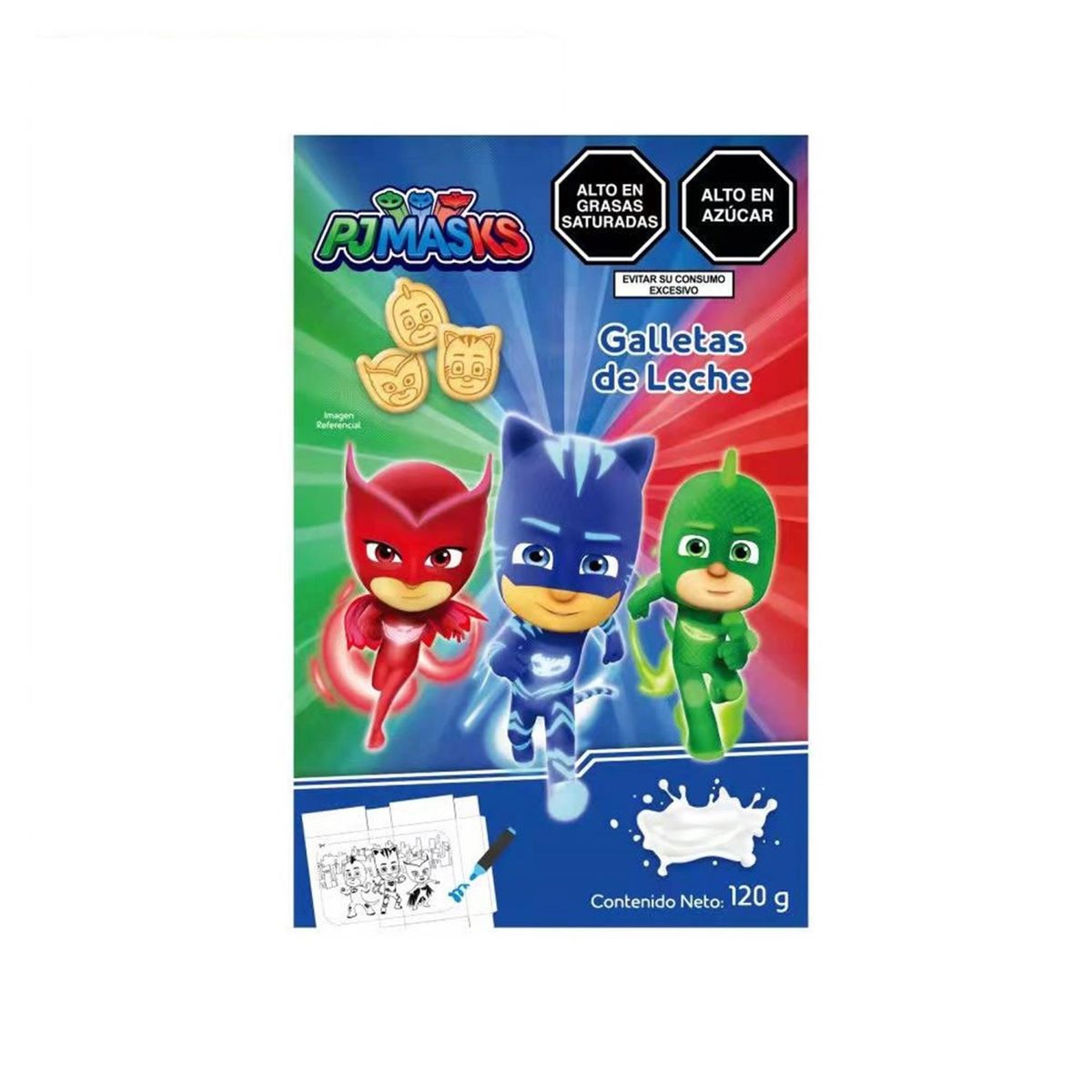 PJ MASKS - Galleta Leche PJ Masks Empaque 120 g