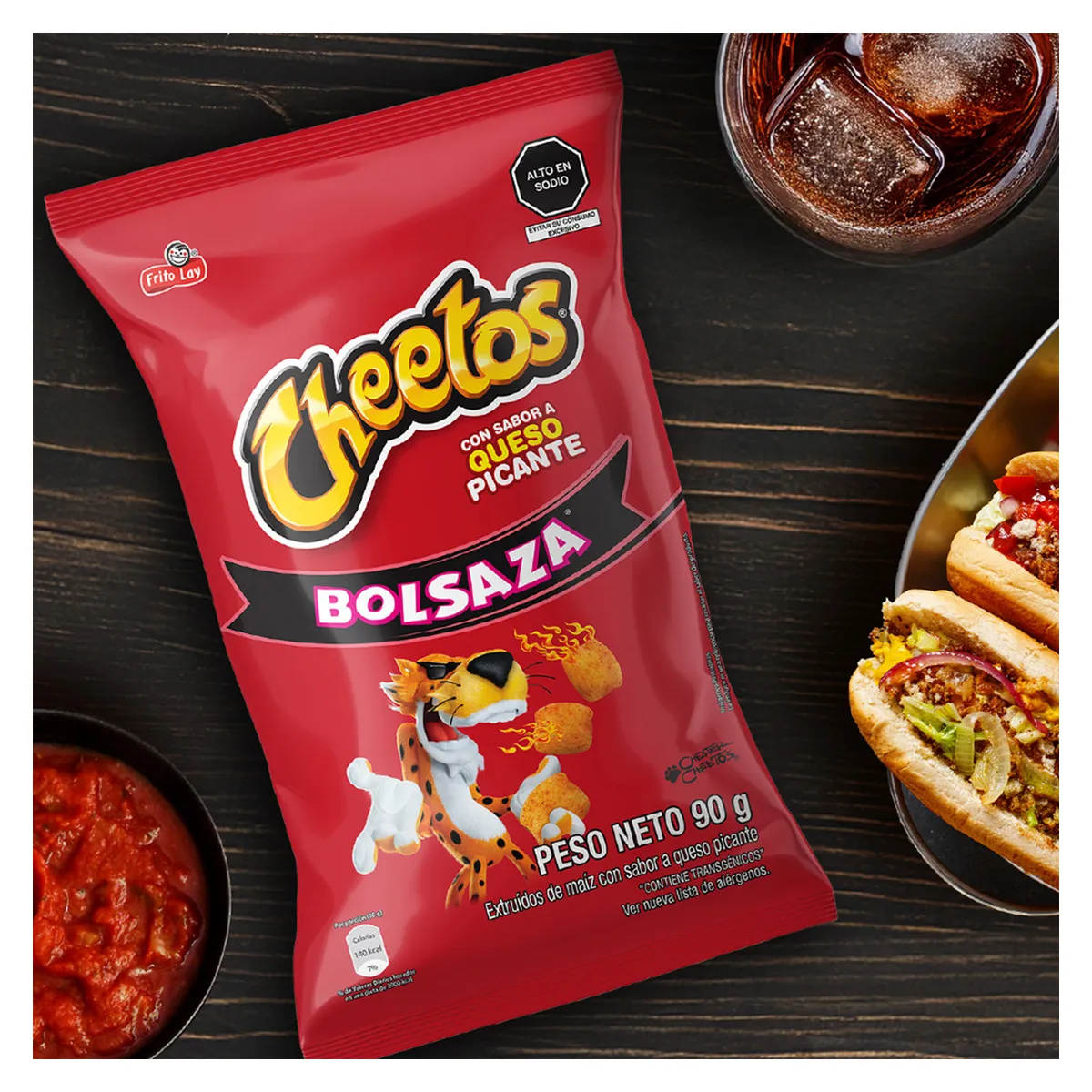 CHEETOS - Snack de Maíz Cheetos Queso Picante Bolsa 90 g