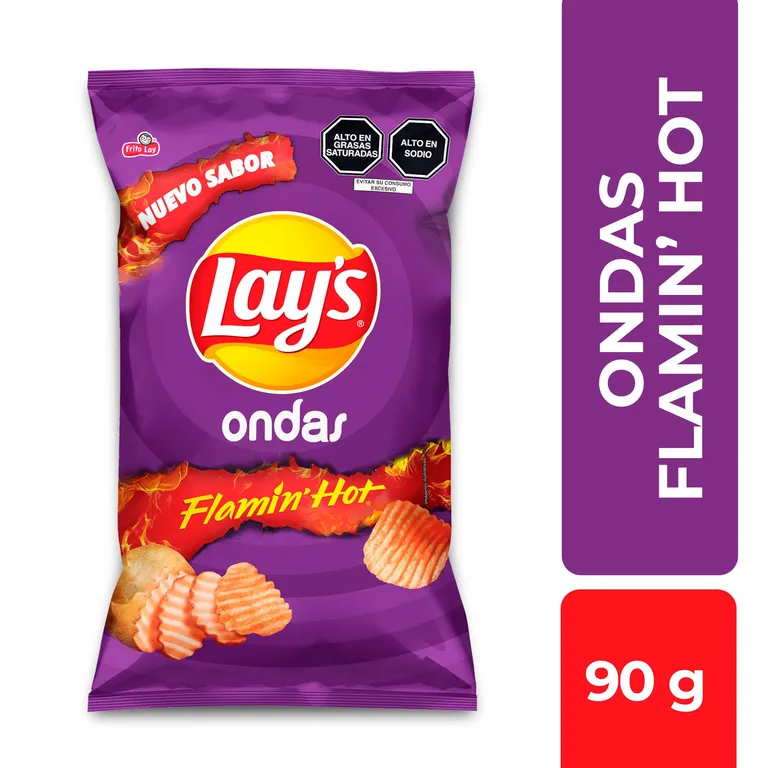 Papas Lay's Ondas Flamin' Hot 90g | Tottus Perú