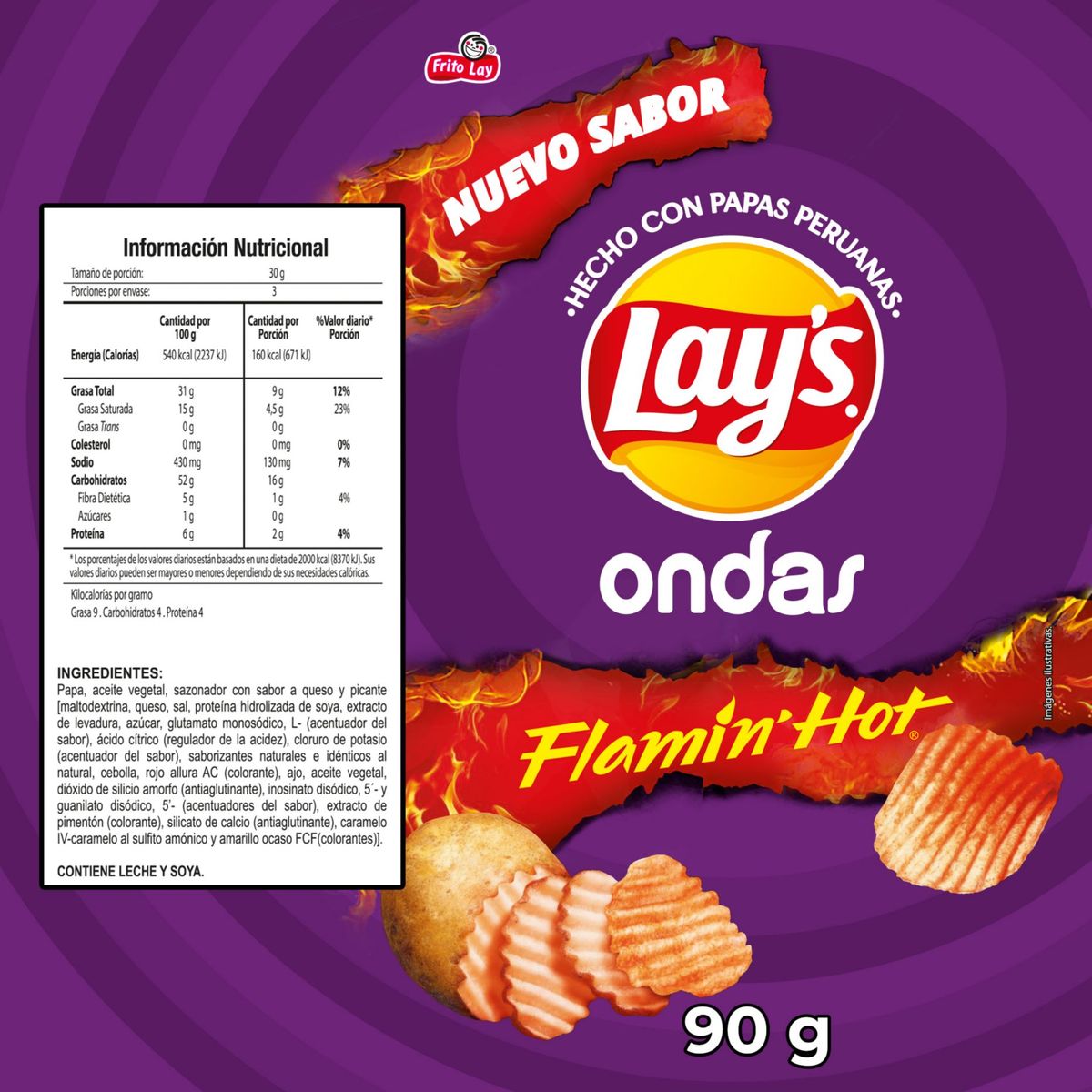 LAYS - Papas Lay's Ondas Flamin' Hot 90g