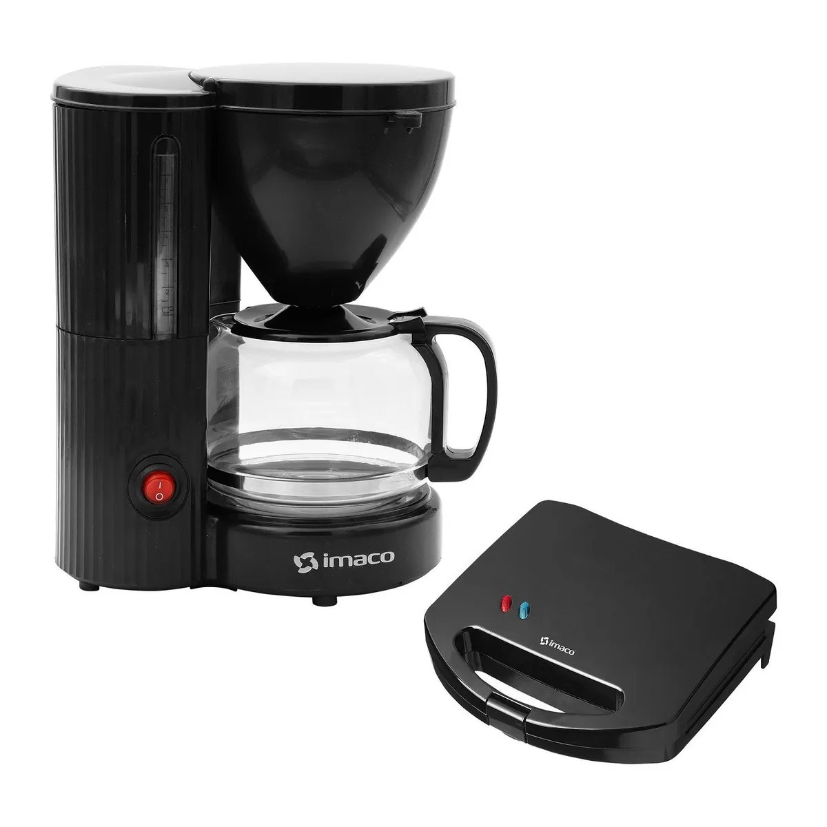 IMACO - COMBO DUO NEGRO CAFETERA + SANDWICHERA