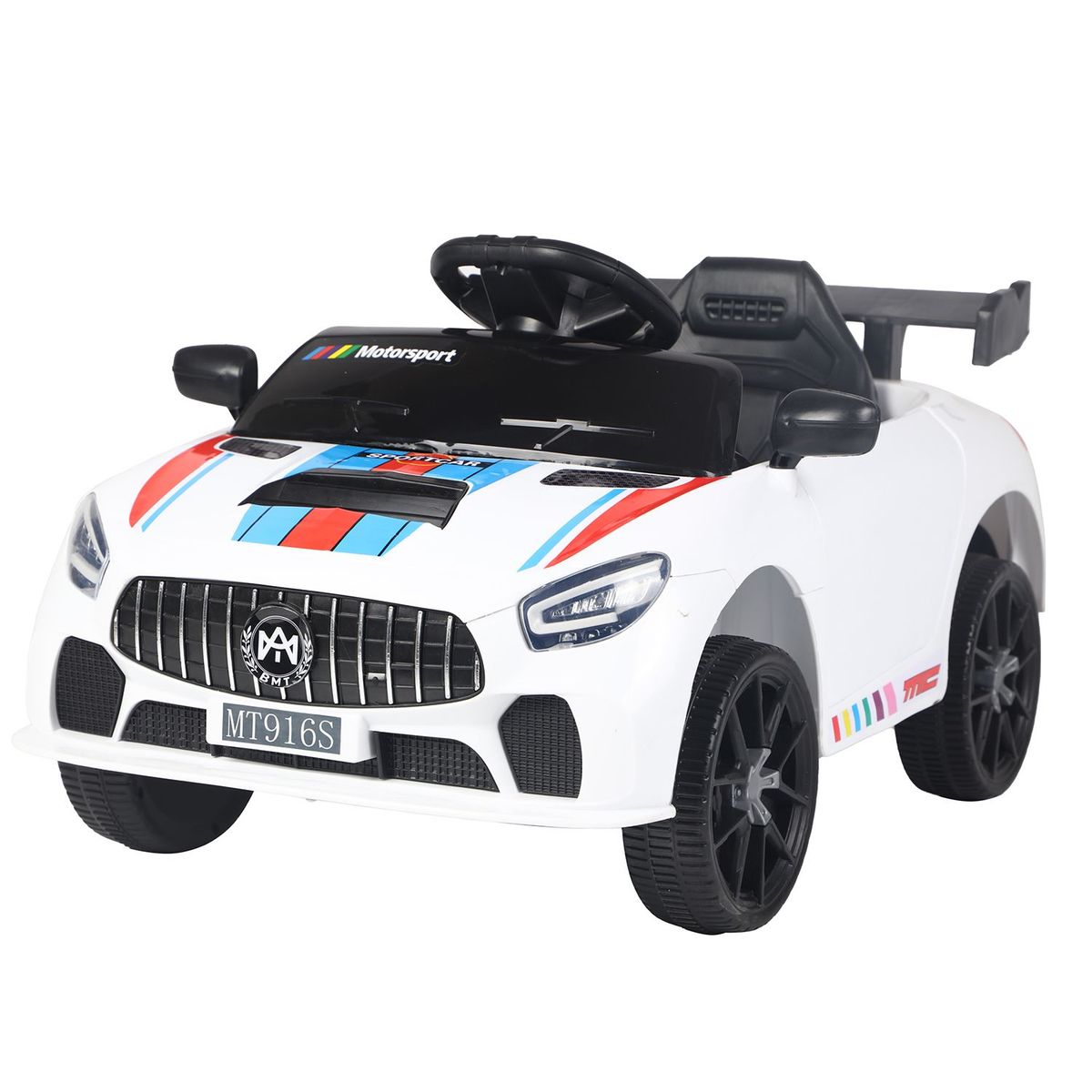 KING BABY - Auto a Batería Luz Música Blanco 90 cm