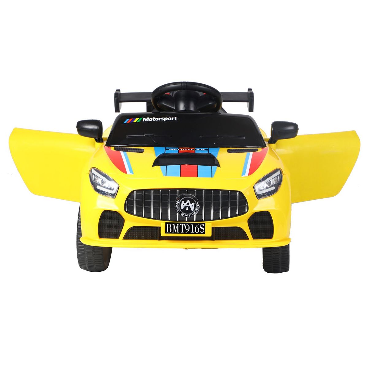 KING BABY - Auto a Batería Luz Música Amarillo 90 cm