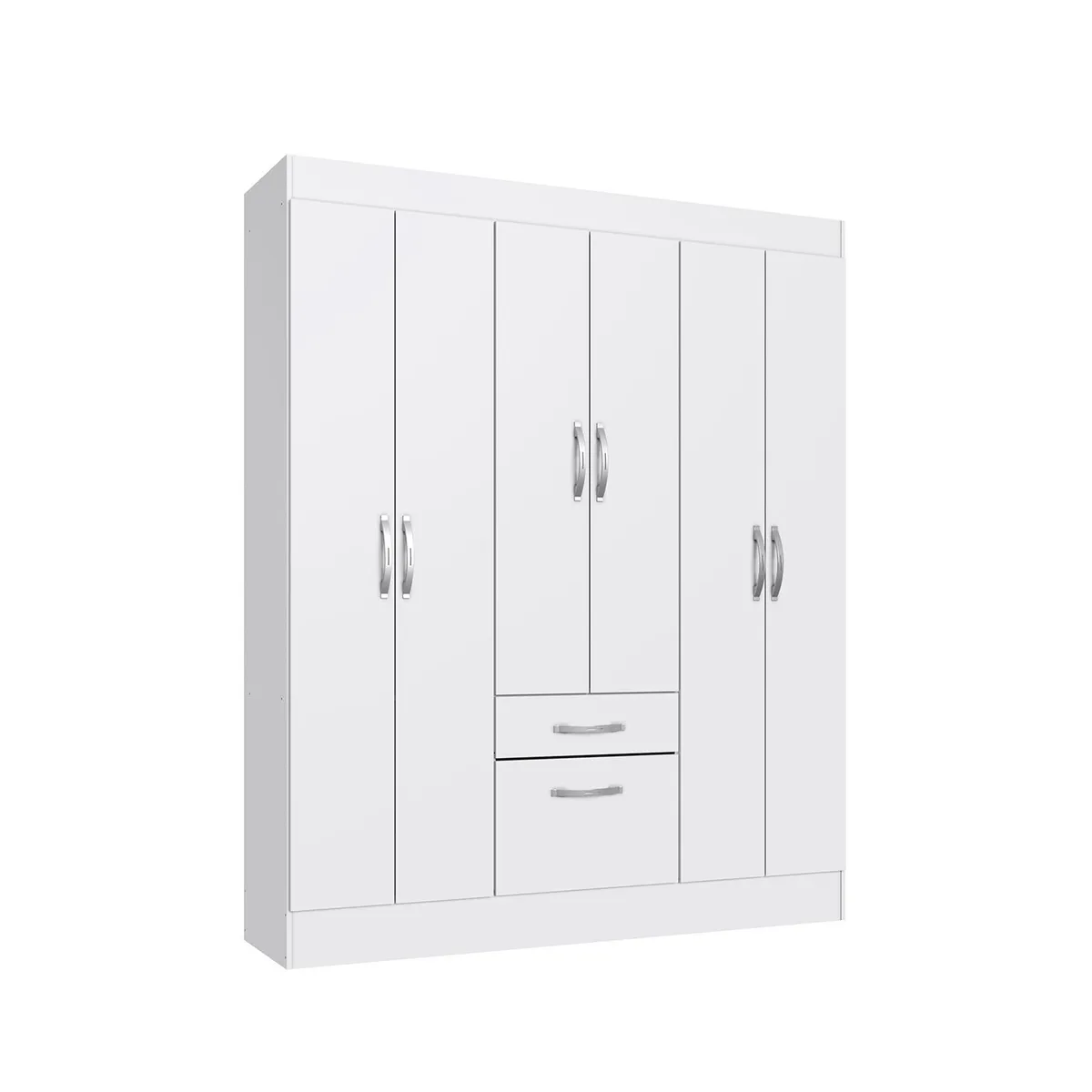 CASA JOVEN - Ropero 6 Puertas 1 Cajon 1 Zapatera Blanco