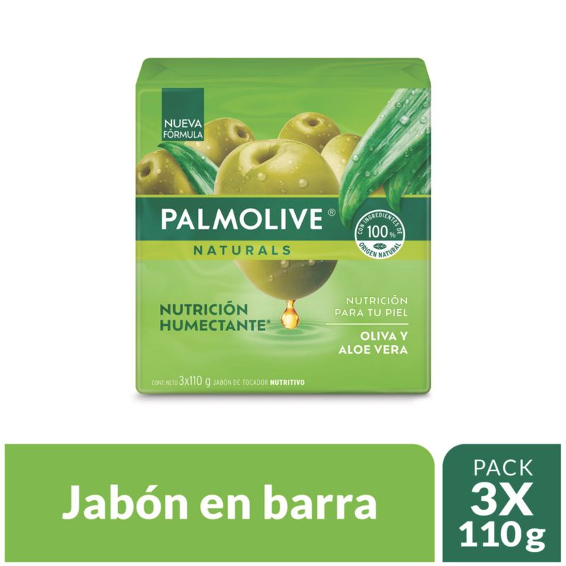 PALMOLIVE - Jabón en Barra Palmolive Aloe Y Oliva 3x110g