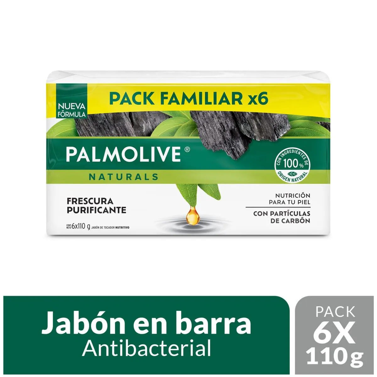 PALMOLIVE - Jabón Palmolive Carbón Empaque 6 Und