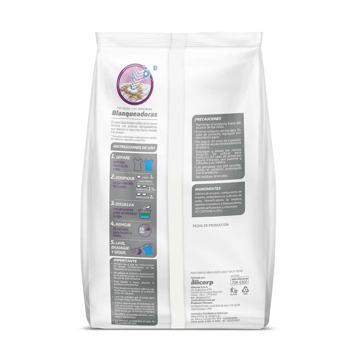 OPAL - Detergente en Polvo Opal Antipercudido Bolsa 2.4 Kg
