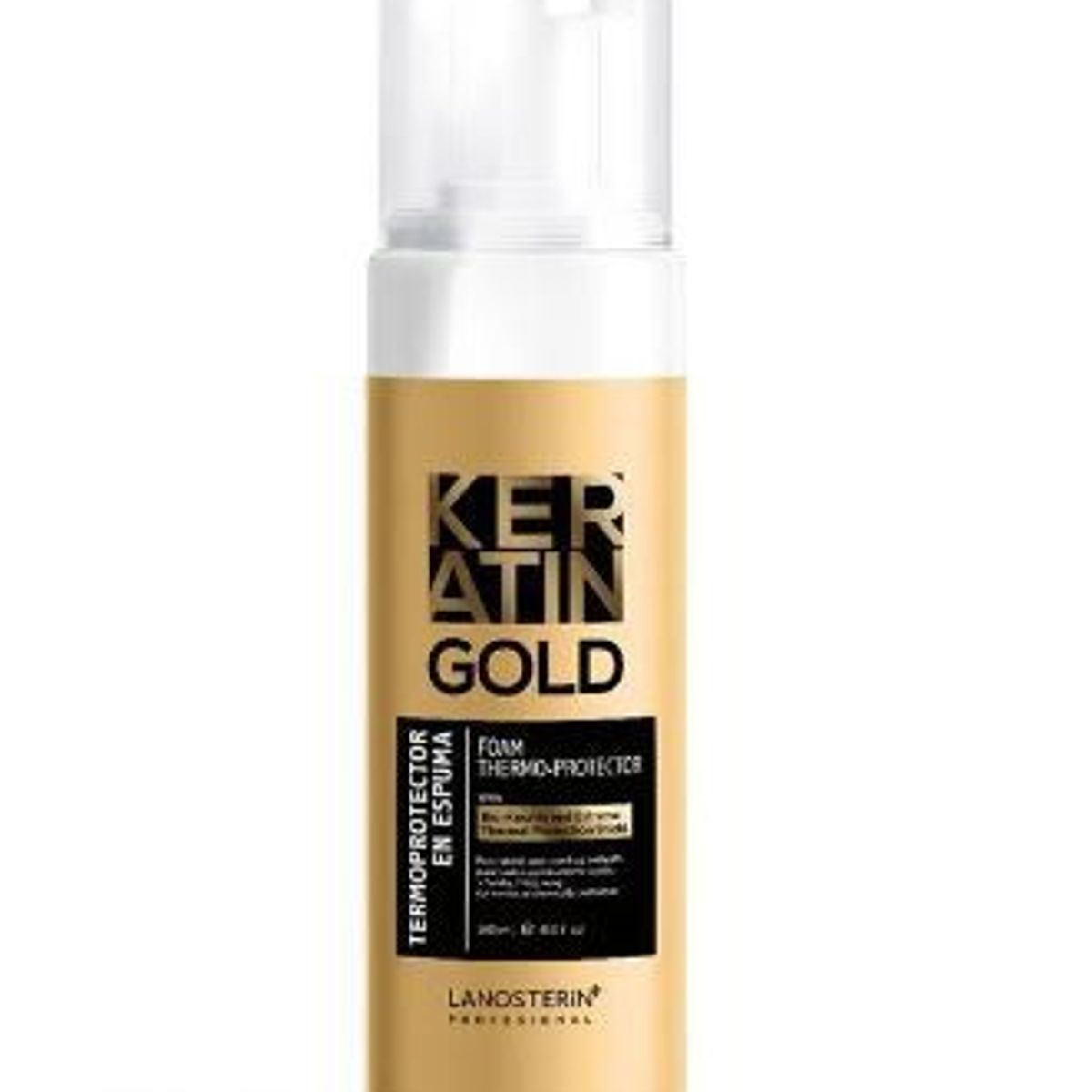 KERATIN GOLD - Termoprotector Lanosterin Espuma Keratin Gold Envase 180 mL