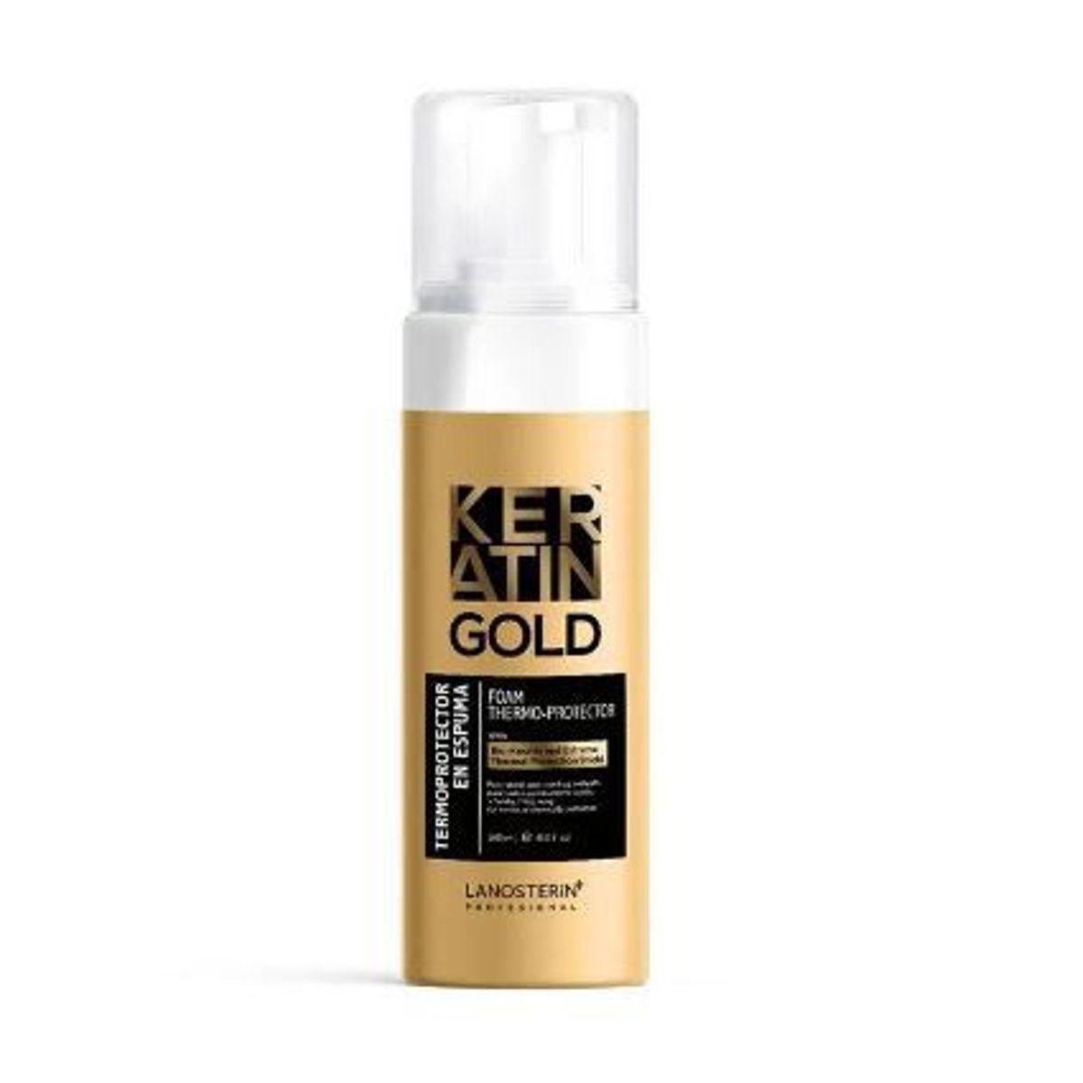 KERATIN GOLD - Termoprotector Lanosterin Espuma Keratin Gold Envase 180 mL
