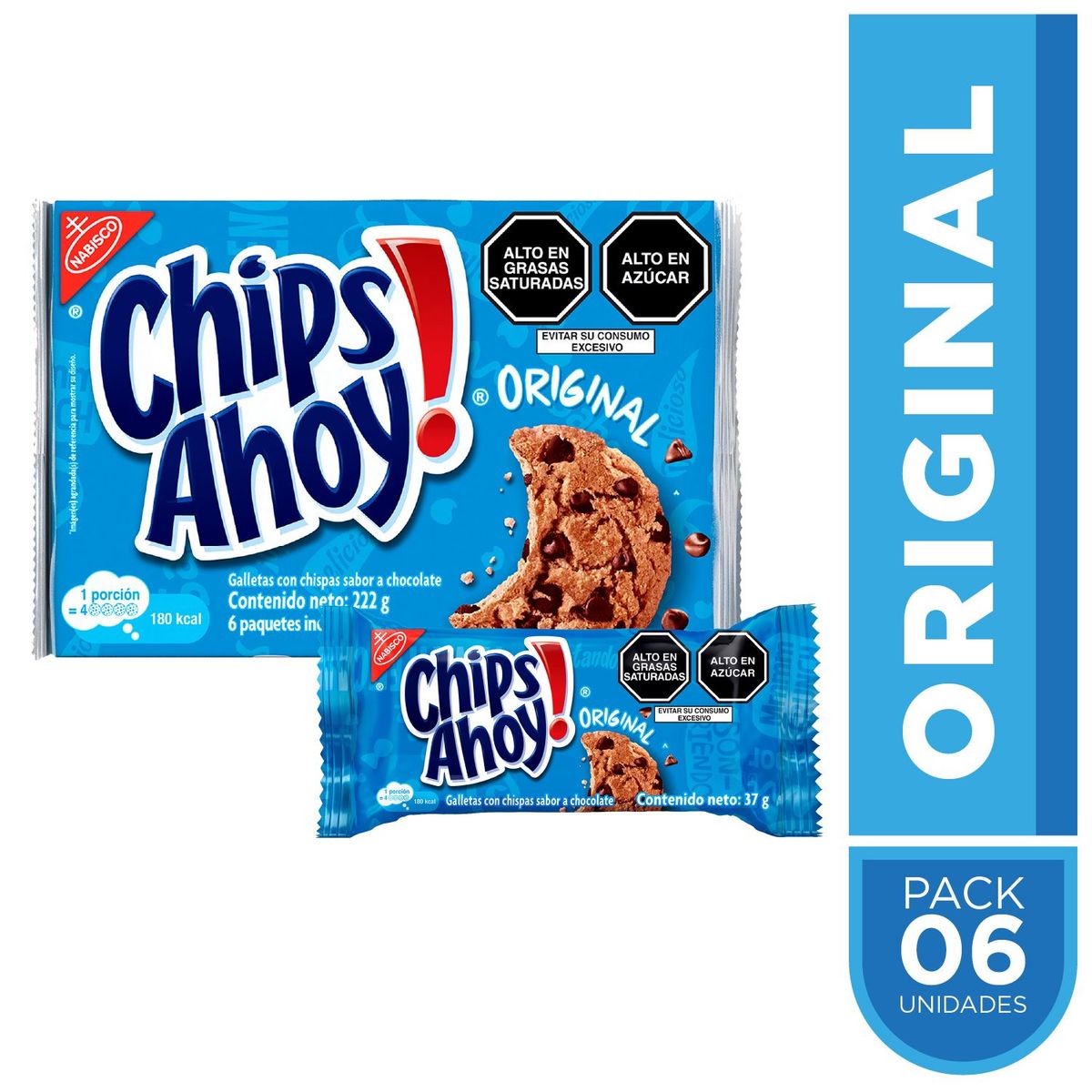 CHIPS AHOY - Galleta Chips Ahoy Sixpack 222 g