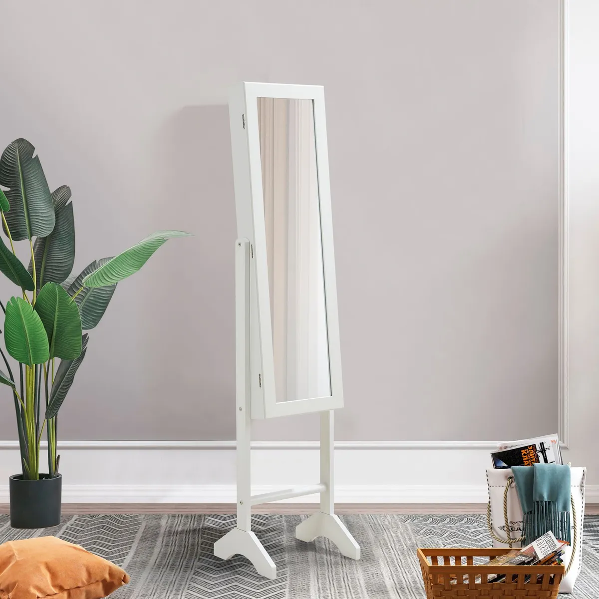 CASA JOVEN - Espejo Joyero Blanco 35X153Cm