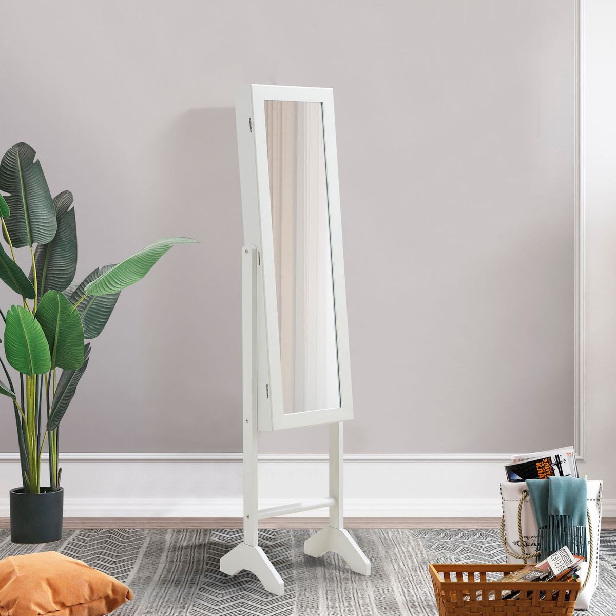 CASA JOVEN - Espejo Joyero Blanco 35X153Cm