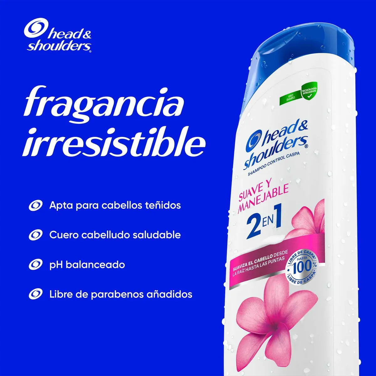 HEAD SHOULDERS - Shampoo 2en1 Head & Shoulders Suave y Manejable Botella 250 mL