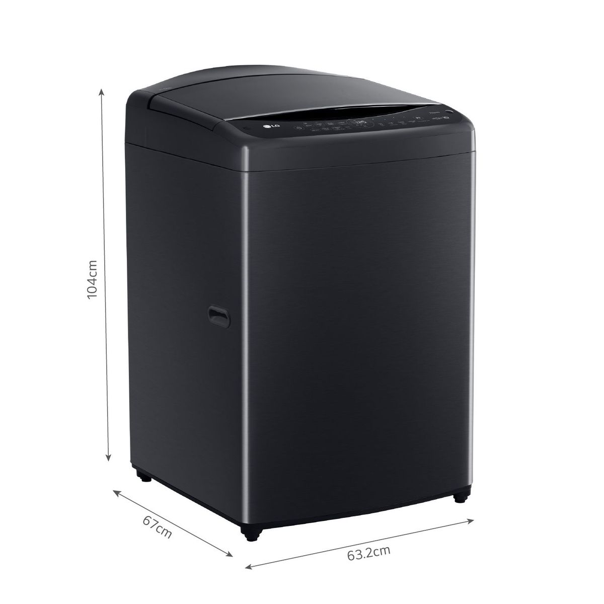 LG - Lavadora 21 Kg Negra Plata Turbo Wash