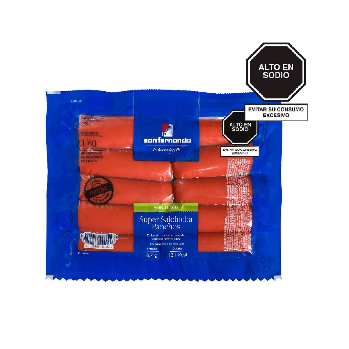 SAN FERNANDO - Súper Salchicha Panchos San Fernando Empaque 1 Kg