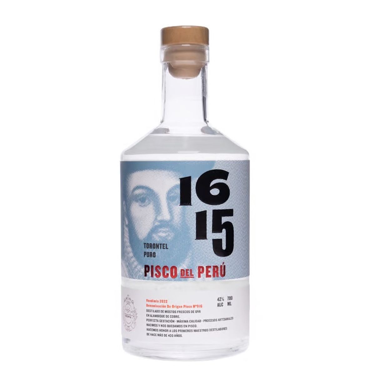 1615 - Pisco Puro Torontel 1615 Botella 700 mL