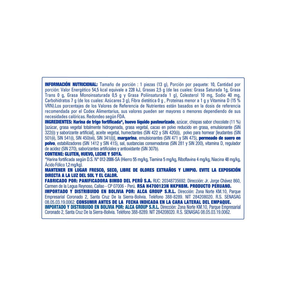 BIMBO - Mnx BimboleTé Chispas 130g