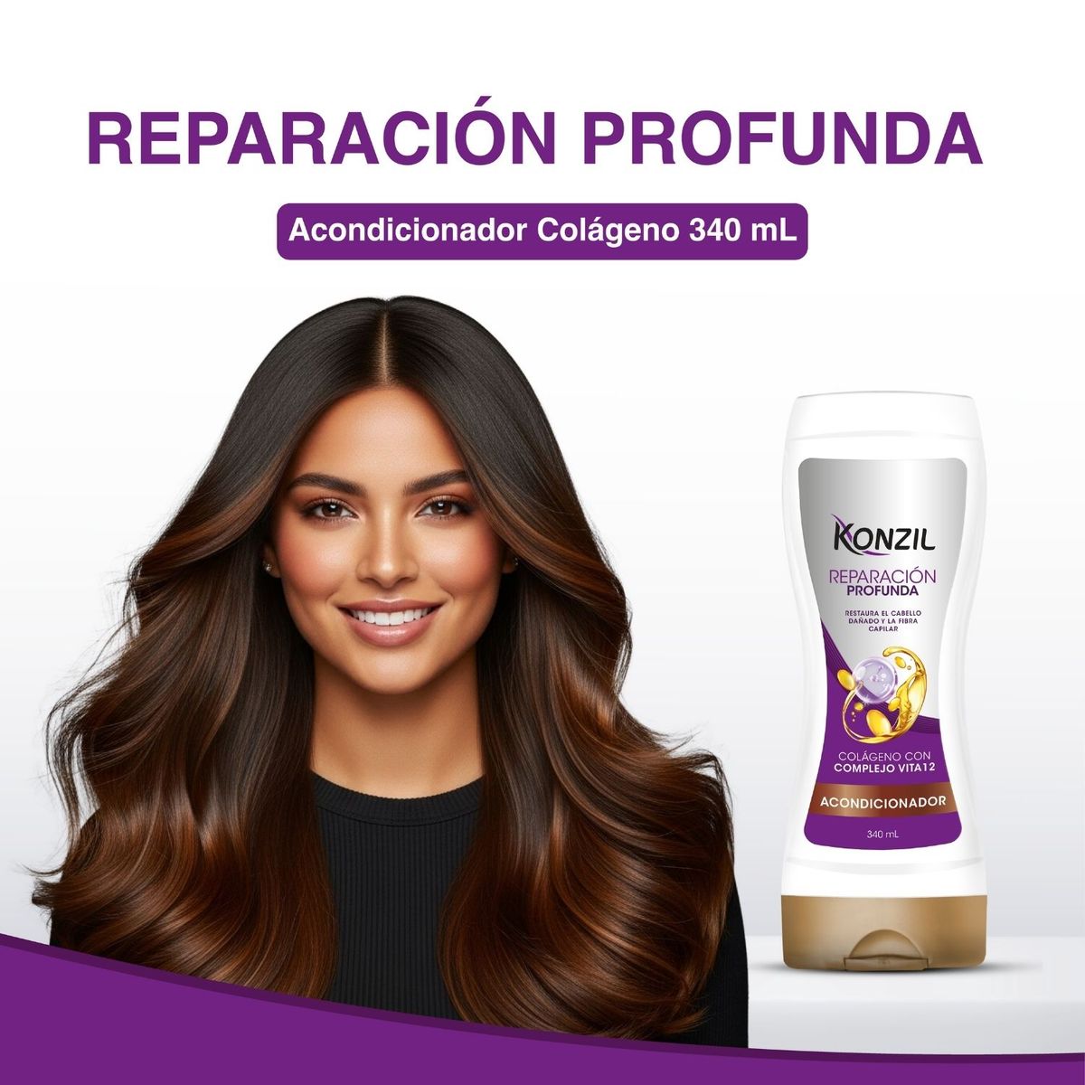 KONZIL - Acondicionador Konzil Reparacion Profunda Colágeno Botella 340 mL