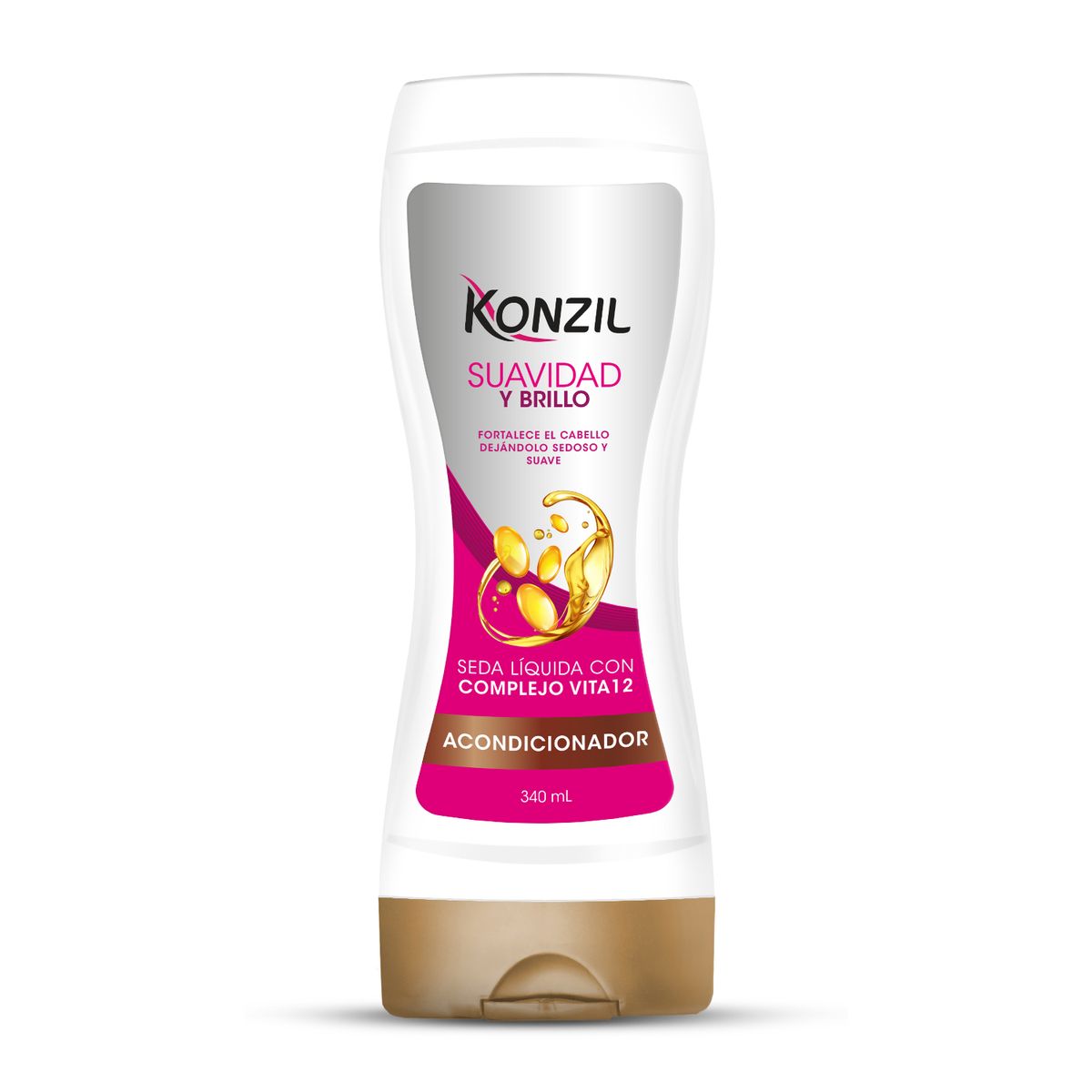 KONZIL - Acondicionador Seda Líquido con Vitaminas 12 Konzil Botella 340 mL