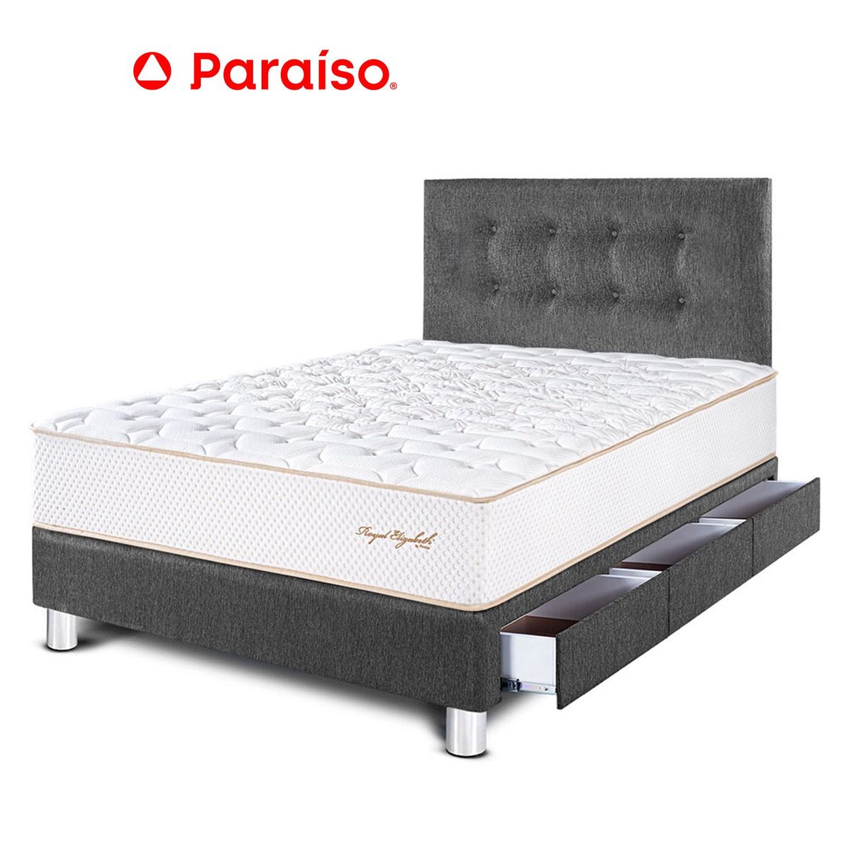 PARAISO - Dormitorio Royal Elizab Caj 1.5P Gris