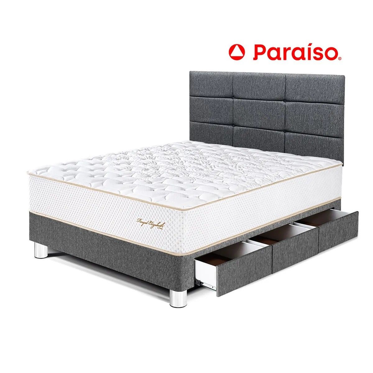 PARAISO - Dormitorio Royal Elizab Caj 1.5P Cab Blks Gris