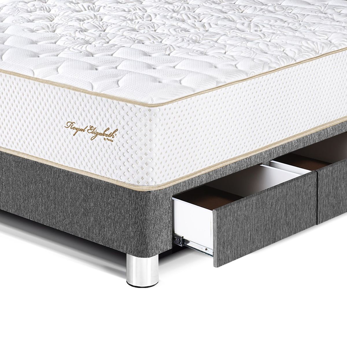 PARAISO - Cama Royal Elizab Caj 1.5P Gris