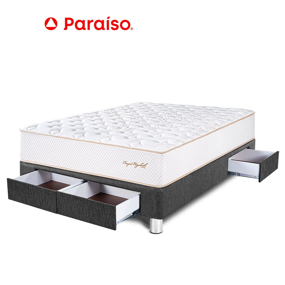 PARAISO - Cama Royal Elizab Caj 2P Gris