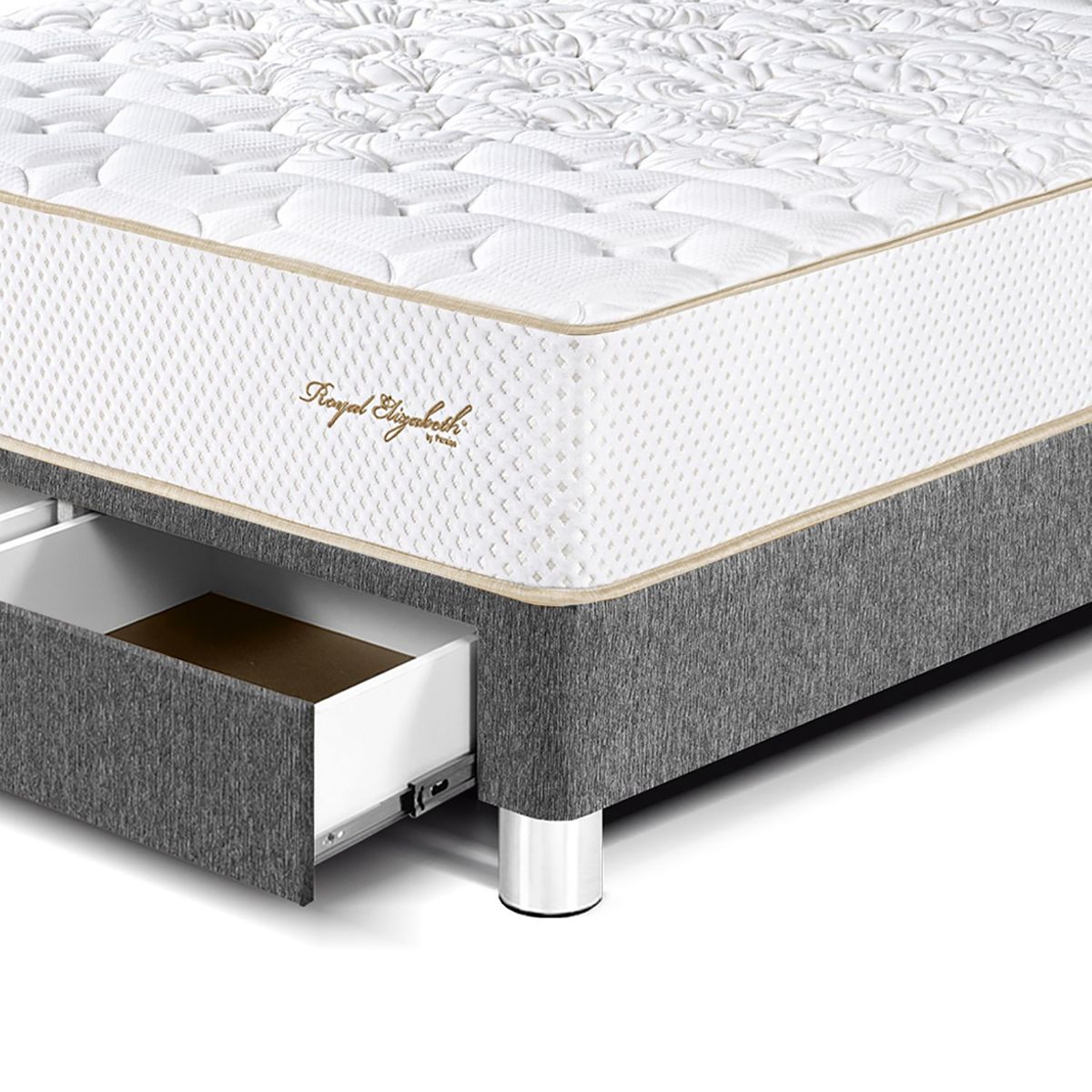 PARAISO - Cama Royal Elizab Caj Ks Gris