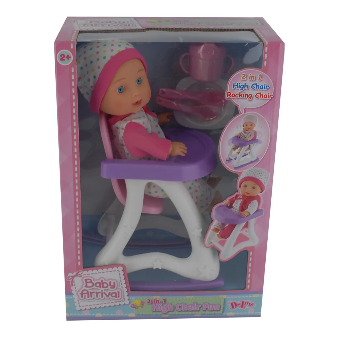 DELUXE - Muñeca con Silla Mecedora 30 cm