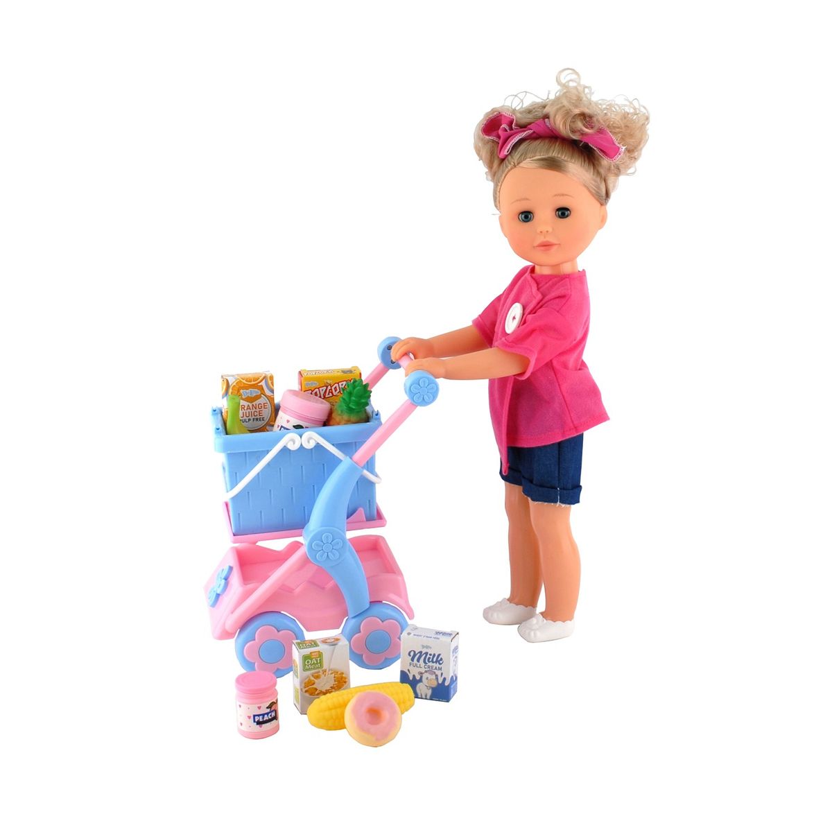 DELUXE - Muñeca con Carro de Compras 46 cm