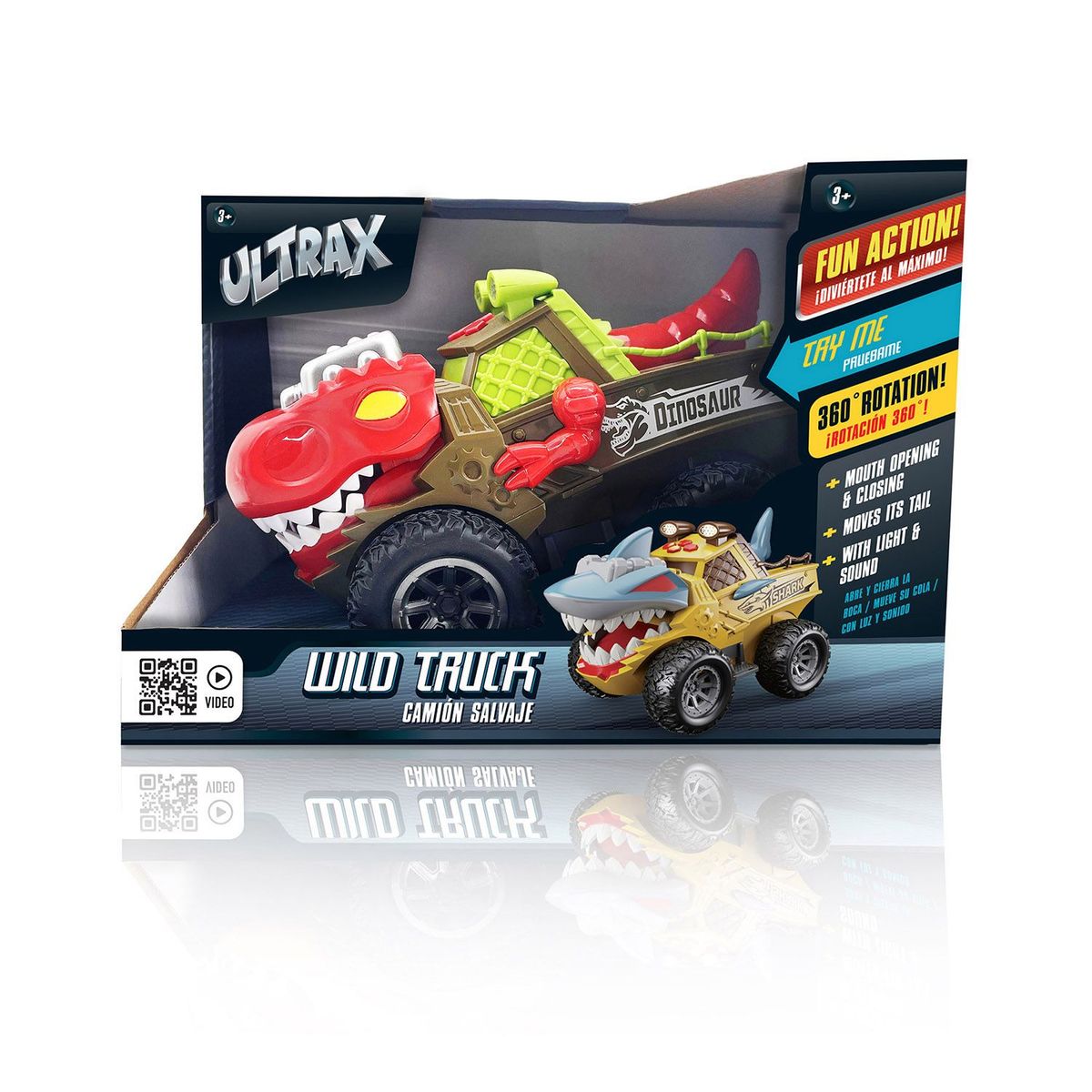  - CAMIONETA DINOSAURIO 24CM CON LUZ Y SONIDO