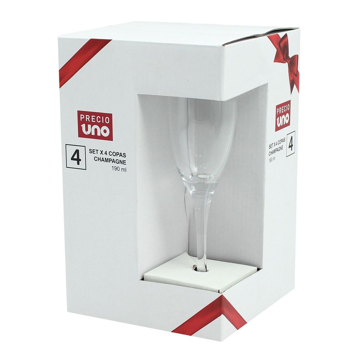 PRECIO UNO - Set de Copas Champagne x 4 Piezas Casa Joven