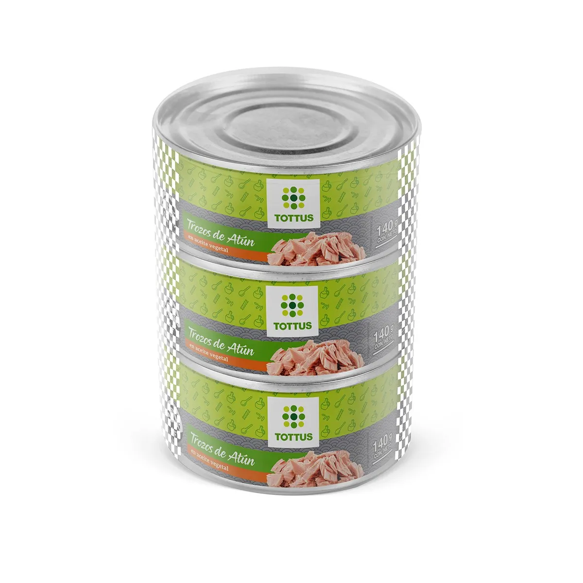 TOTTUS - Trozos De Atún En Aceite Tottus Pack 3 x 140 g