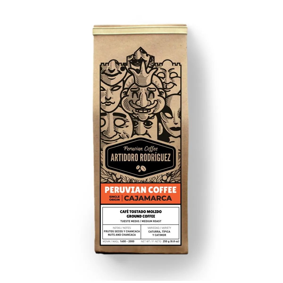 ARTIDORO RODRIGUEZ CAFE - Café Artidoro Rodríguez Café Origen Cajamarca Molido Empaque 250 g