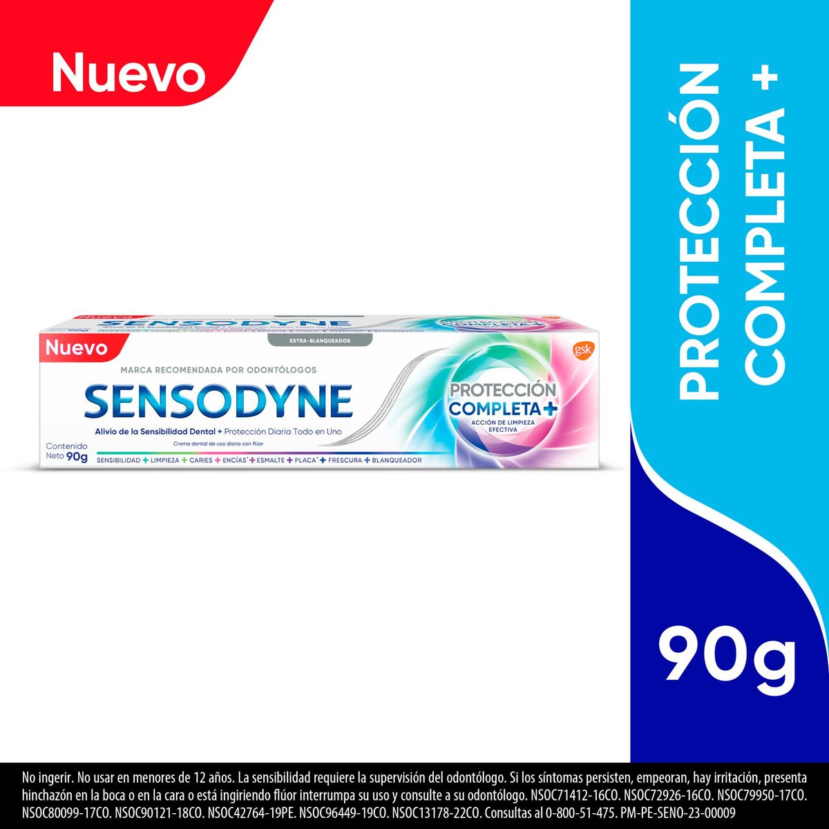 SENSODYNE - Crema Dental Sensodyne Blanqueadora Protección Completa Caja 90 g