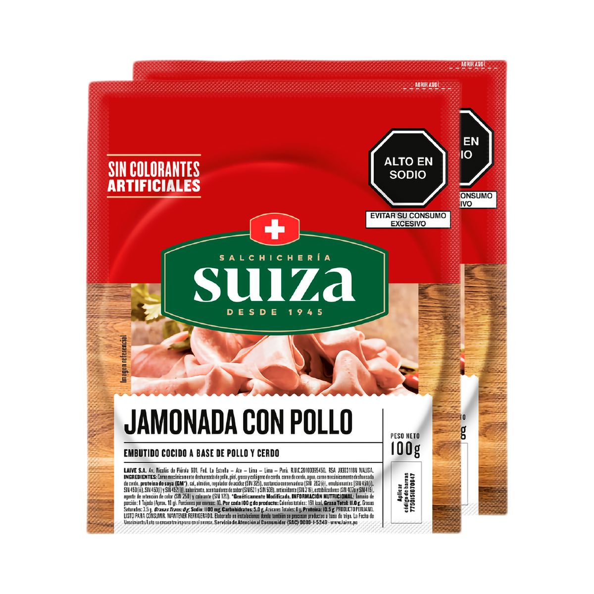 SUIZA - Jamonada con Pollo Suiza Pack 2 Empaques 200 g
