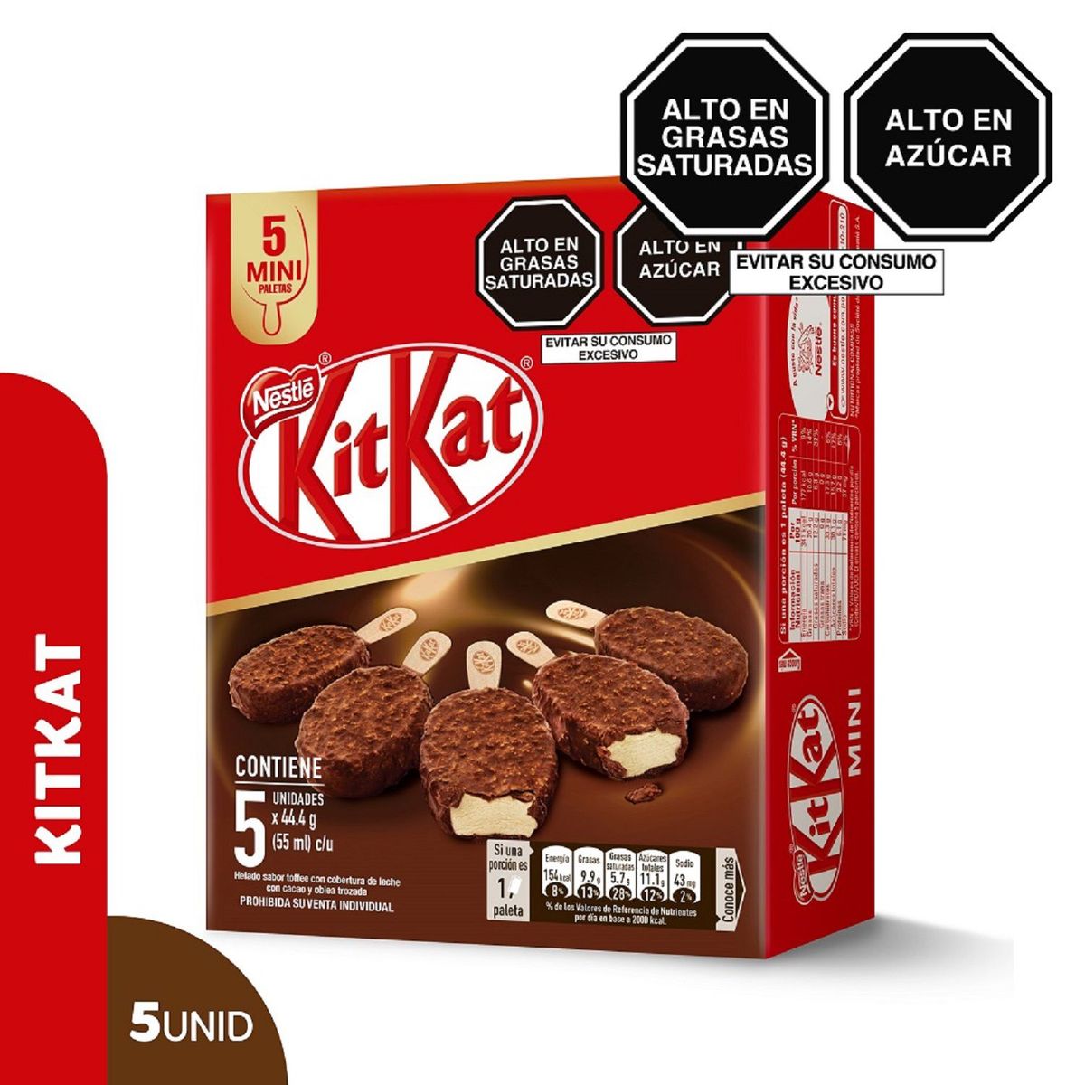 KIT KAT - Mini Helado en Paleta Kit Kat Caja 5 Und