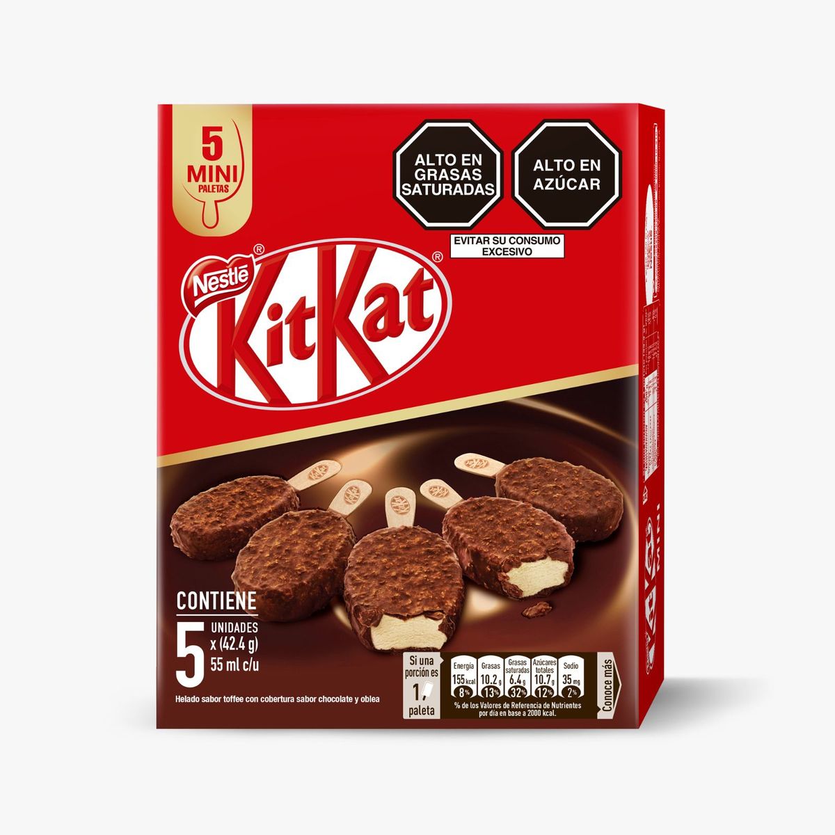 KIT KAT - Mini Helado en Paleta Kit Kat Caja 5 Und