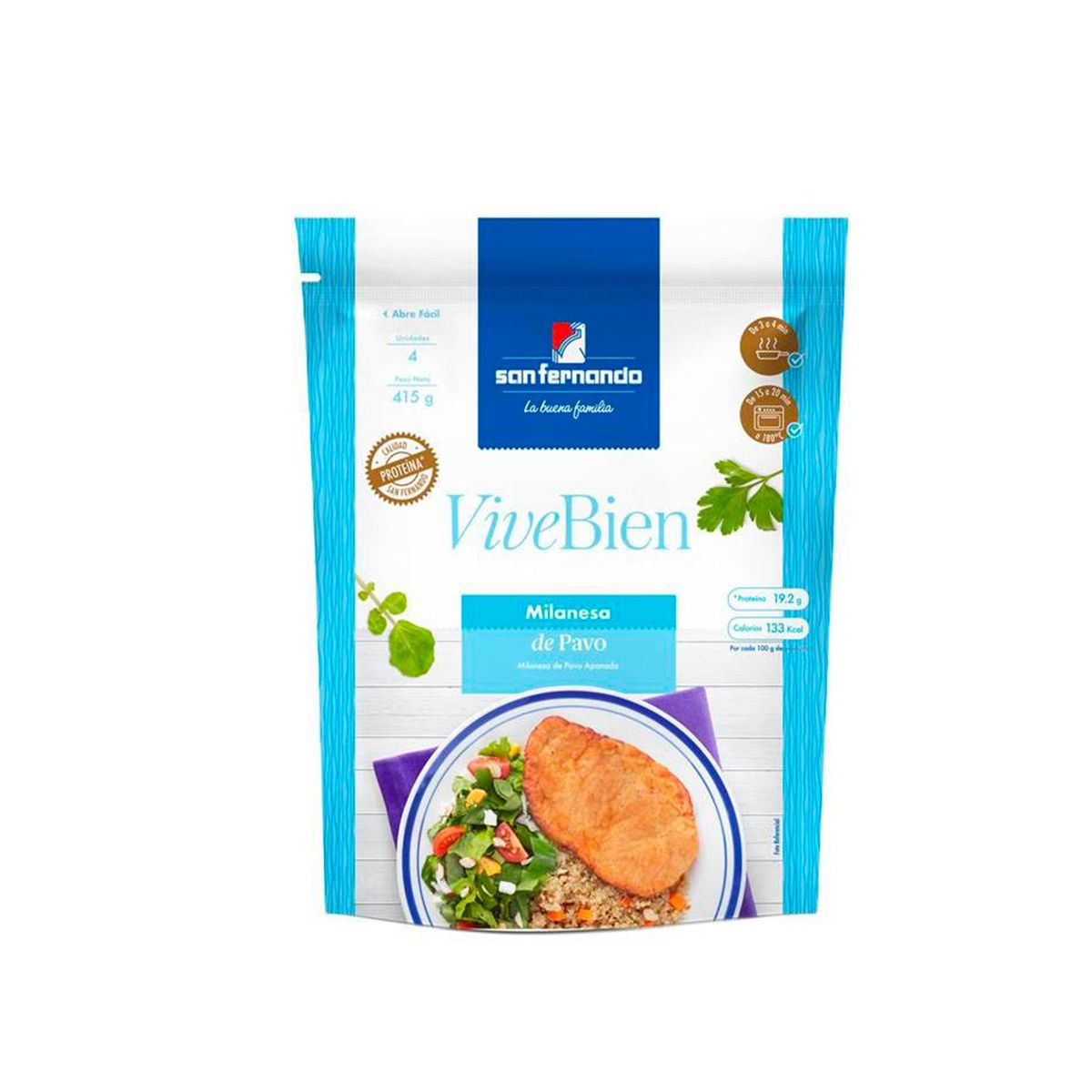 SAN FERNANDO - Milanesa de Pavo Apanada San Fernando Empaque 415 g