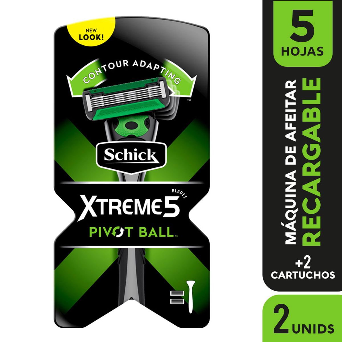 SCHICK - Set Máquina de Afeitar Schick Xtreme 5 Pivot Ball + 2 Repuestos
