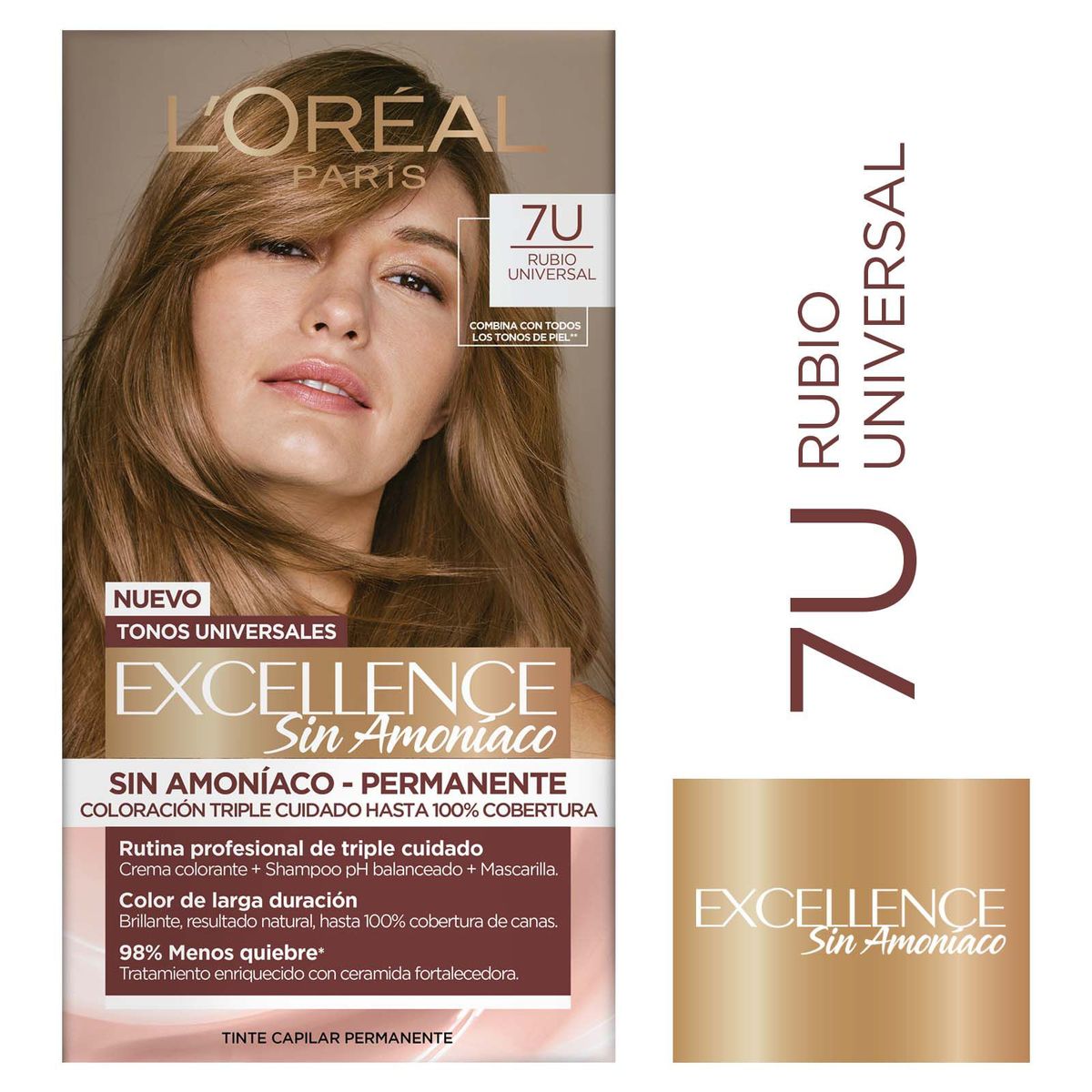 EXCELLENCE - Tinte Excellence Sin Amoniaco Tono 7U Rubio
