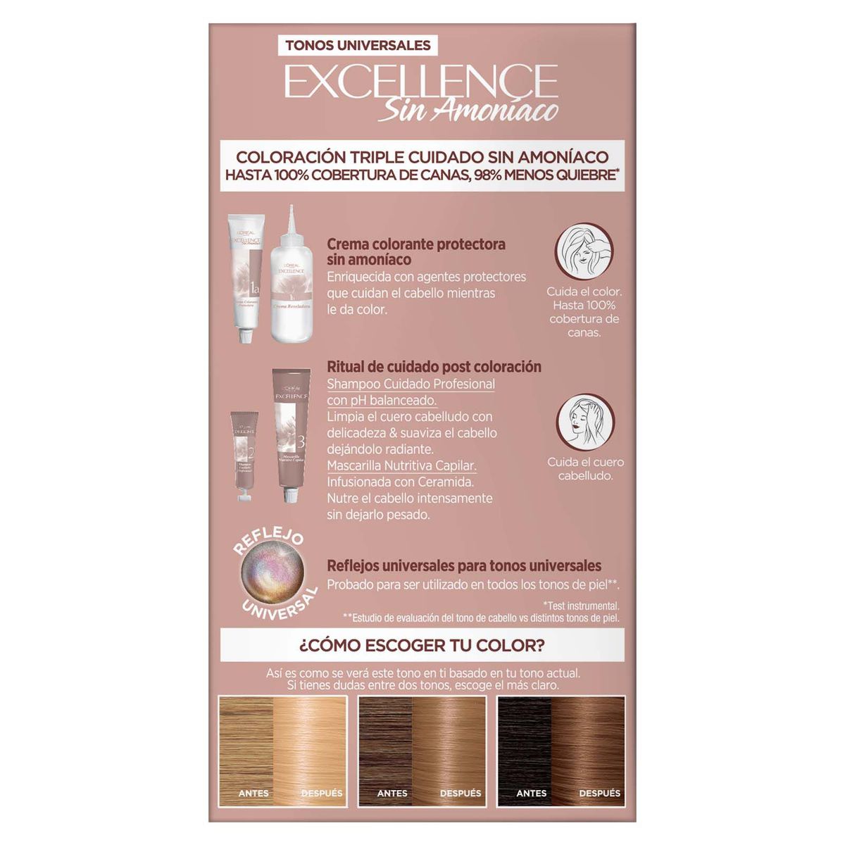 EXCELLENCE - Tinte Excellence Sin Amoniaco Tono 9U Rubio Claro Cenizo Universal