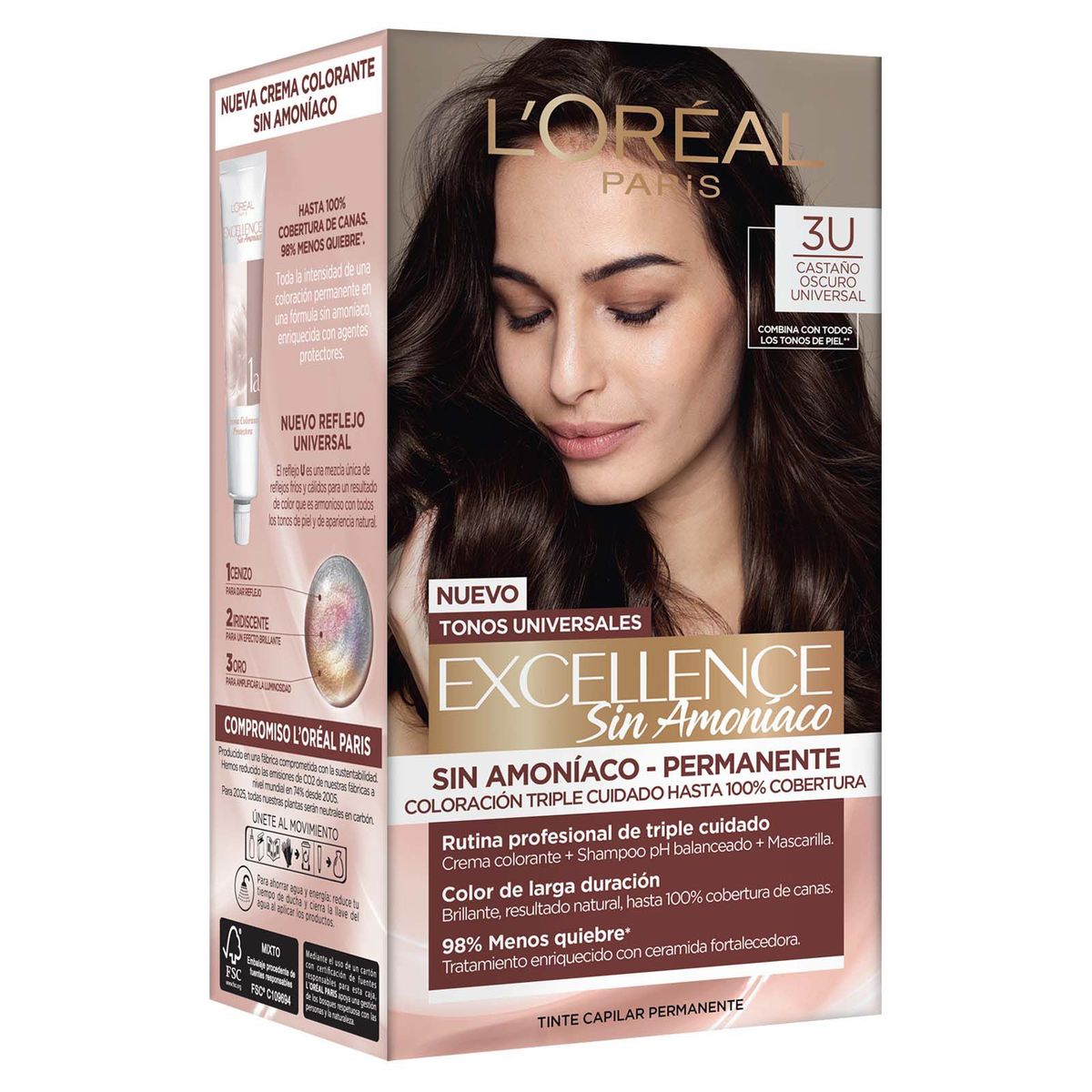 EXCELLENCE - Tinte Excellence Sin Amoniaco Tono 3U Castaño Oscuro