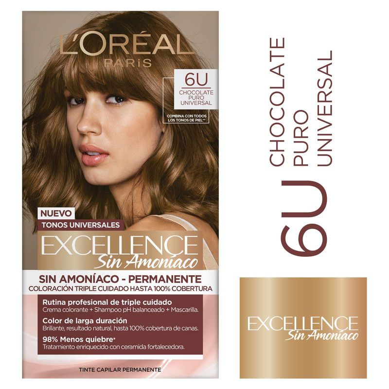 EXCELLENCE - Kit Tinte Capilar Excellence Sin Amoniaco Tono 40U Chocolate Puro