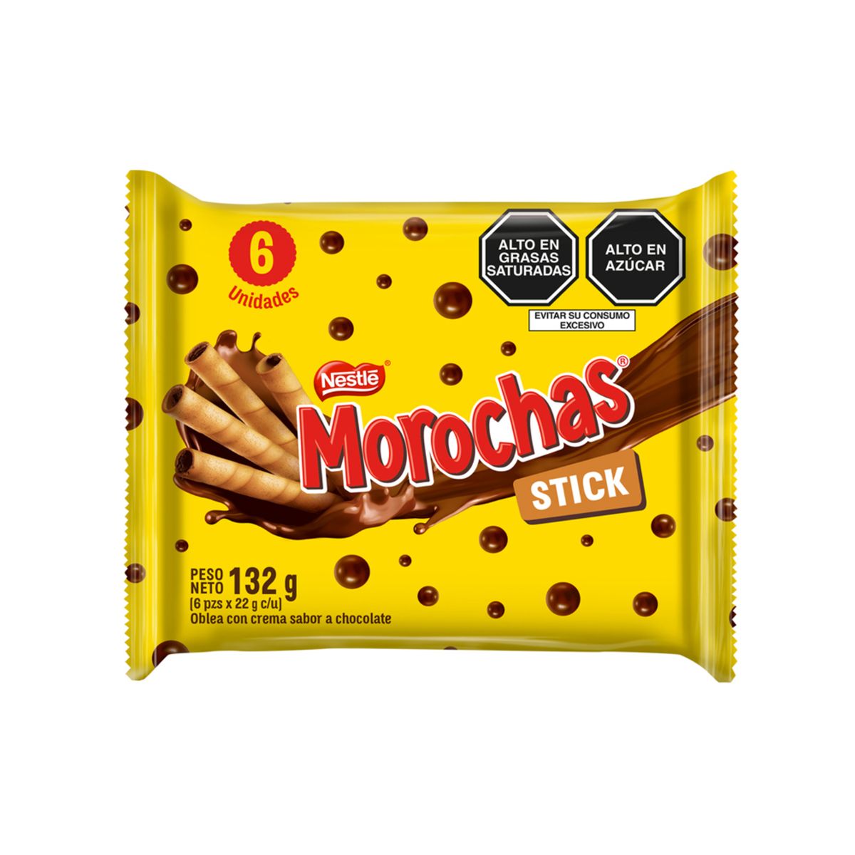 MOROCHAS - Barquillo Morochas Stick Chocolate Sixpack 132 g