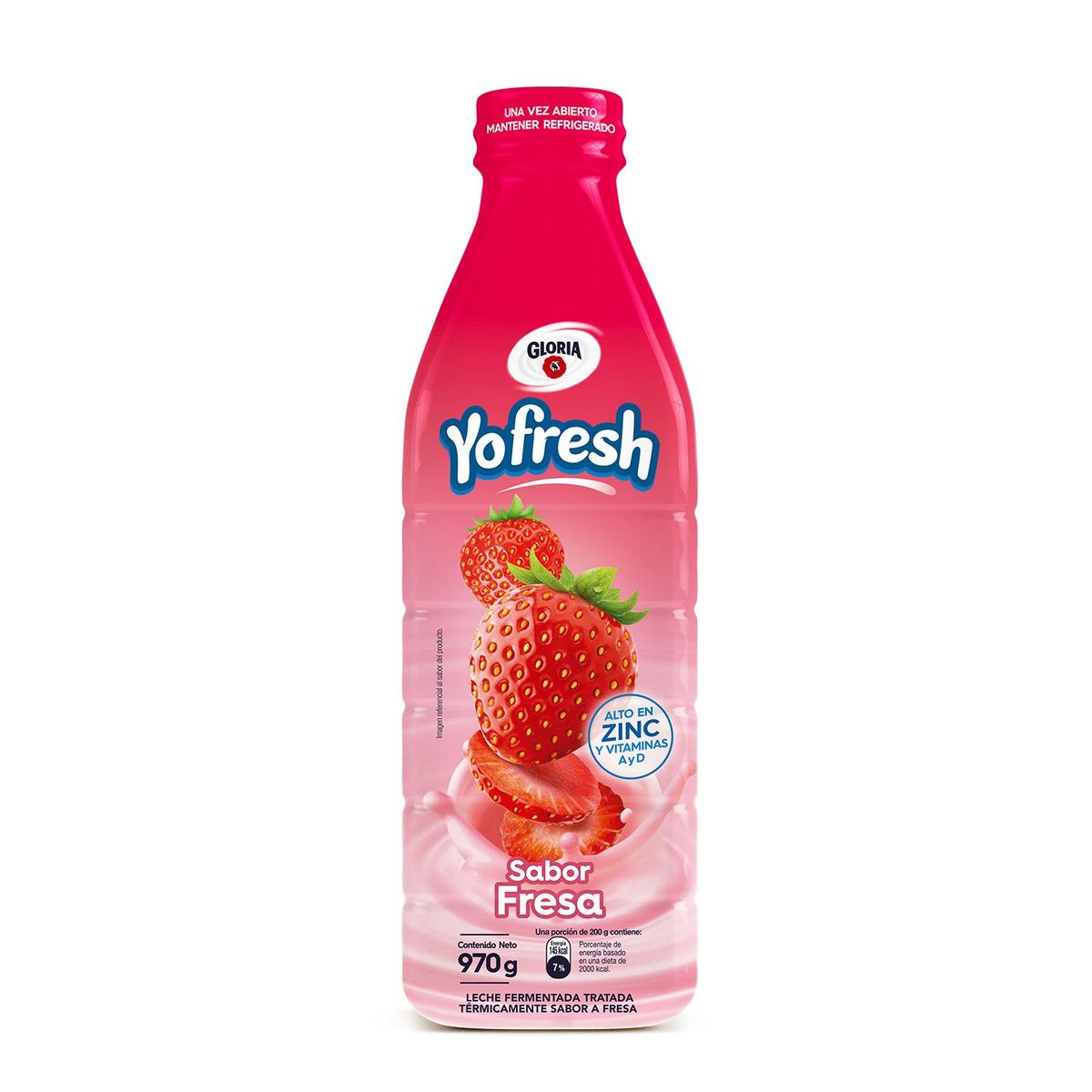 YOFRESH - Leche Fermentada Yofresh Fresa Botella 970 g