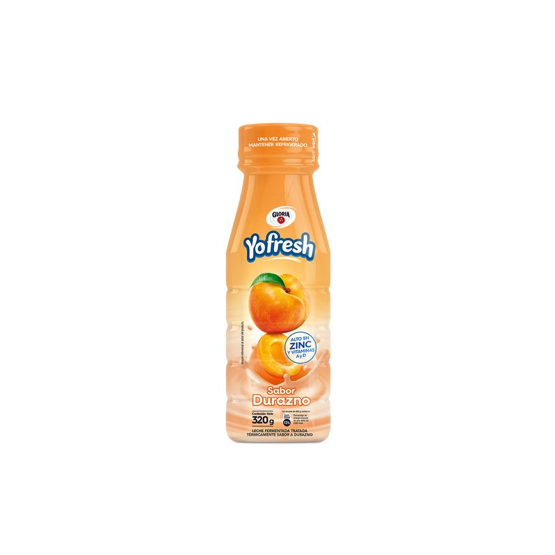 GLORIA - Bebida Láctea Gloria Yofresh Sabor Durazno Botella 320 g