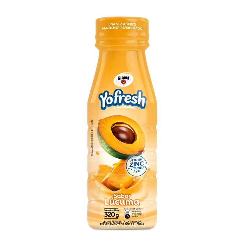 GLORIA - Bebida Láctea Gloria Yofresh Sabor Lúcuma Botella 320 g