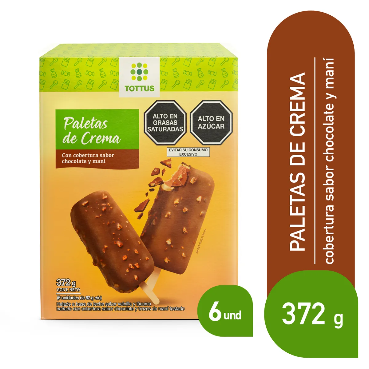 TOTTUS - Helado en Paleta Vainilla Lúcuma Tottus Caja 6 Und